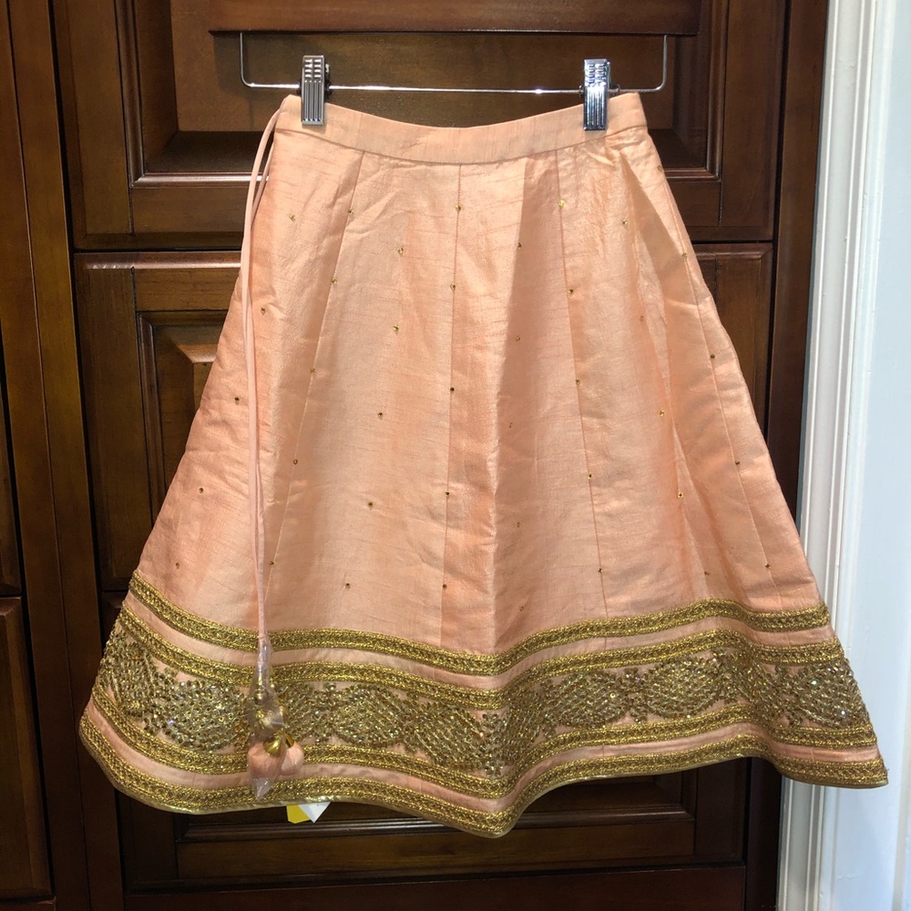Kids Peach Lengha Skirt